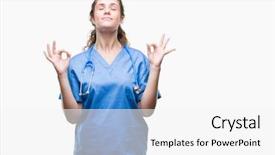  Presentation with yoga and meditation - PPT layouts having meditation gesture with fingers yoga background and a white colored foreground