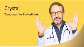  Presentation with medical concept lung cancer medical - Beautiful slide deck featuring meditation gesture with fingers yoga backdrop and a yellow colored foreground