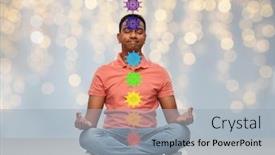  Presentation with mindfulness - Colorful PPT layouts enhanced with meditation-mindfulness-and-people-concept backdrop and a light gray colored foreground