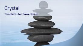 Presentation with zen stones - Slide deck consisting of meditation relaxation balance concept - zen background and a sky blue colored foreground