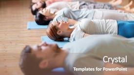  Presentation with healthy lifestyle - Colorful PPT theme enhanced with meditation room - fitness sport and healthy lifestyle backdrop and a coral colored foreground