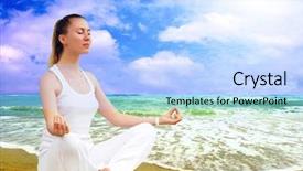  Presentation with beautiful black women smiling - Audience pleasing slides consisting of meditation room - young beautiful women in white backdrop and a  colored foreground