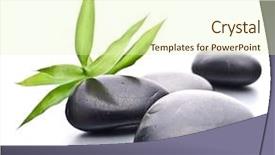  Presentation with spa concept stone - Slide deck with meditation stones - zen pebbles stone spa background and a soft green colored foreground