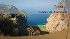  Presentation with cliff - Theme consisting of mediterranean-coast-in-turkey-view background and a light blue colored foreground