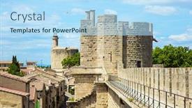  Presentation with antique france - Theme consisting of mediterranean-coast-of-france-sunny background and a light blue colored foreground