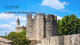  Presentation with antique france - Audience pleasing slides consisting of mediterranean-coast-of-france-walking backdrop and a light blue colored foreground