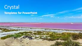  Presentation with seashore - Colorful PPT theme enhanced with mediterranean-coast-of-france backdrop and a gray colored foreground