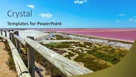  Presentation with water production - PPT theme with mediterranean-coast-of-france background and a light blue colored foreground