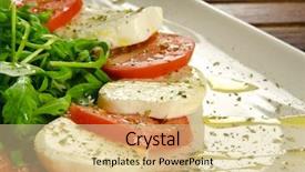  Presentation with appetizer - Presentation theme enhanced with caprese salad italian appetizer background and a lemonade colored foreground