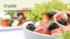  Presentation with lettuce - Beautiful presentation design featuring tomatoes lettuce and other backdrop and a yellow colored foreground