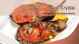  Presentation with olive oil - Presentation enhanced with baked in virgin olive oil background and a coral colored foreground