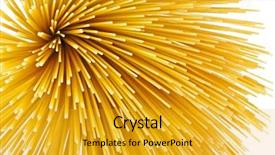  Presentation with spaghetti - Colorful presentation design enhanced with easy foods cook - uncooked pasta spaghetti macaroni isolated backdrop and a gold colored foreground