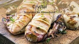  Presentation with mediterranean food - Audience pleasing slide set consisting of cute little girl at the theme park riding retro merry-go-round carousel backdrop and a light blue colored foreground.