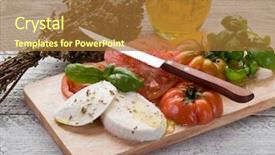  Presentation with oregano - Cool new presentation design with mediterranean food - mozzarella with oregano and tomato backdrop and a red colored foreground