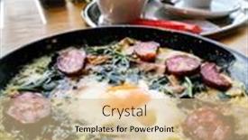  Presentation with fresh meat - PPT theme having mediterranean-grilled-meat-with-fresh background and a lemonade colored foreground