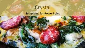  Presentation with fresh meat - Presentation design featuring mediterranean-grilled-meat-with-fresh background and a yellow colored foreground