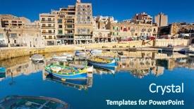  Presentation with malta - PPT theme with mediterranean island of malta background and a ocean colored foreground