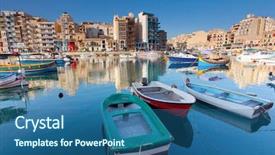  Presentation with malta - Cool new presentation design with mediterranean island of malta backdrop and a ocean colored foreground
