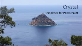  Presentation with mediterranean - Colorful theme enhanced with mediterranean-island-suluadda-in-sea backdrop and a light blue colored foreground