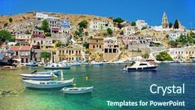  Presentation with amazing - Cool new presentation with mediterranean sea - amazing greece - pictorial island backdrop and a ocean colored foreground