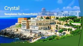  Presentation with santa - Audience pleasing presentation design consisting of mediterranean sea - santa cesarea terme - beautiful backdrop and a teal colored foreground