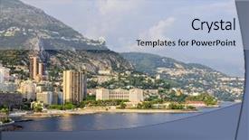  Presentation with coast - Presentation design featuring ward and beach in monaco background and a light blue colored foreground