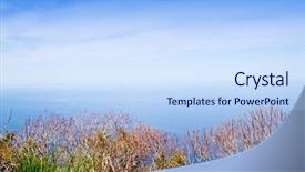  Presentation with mediterranean - Presentation theme featuring mediterranean sea high view from mallorca deia son marroig background and a sky blue colored foreground