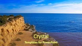  Presentation with sea shipments - Cool new PPT layouts with mediterranean sea in nova tabarca backdrop and a tawny brown colored foreground