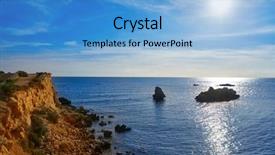  Presentation with mediterranean - Beautiful slide deck featuring mediterranean sea in nova tabarca backdrop and a light blue colored foreground