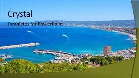  Presentation with village - PPT layouts consisting of mediterranean sea of alicante spain background and a light blue colored foreground