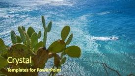  Presentation with mediterranean - Beautiful PPT theme featuring mediterranean sea with cactus backdrop and a tawny brown colored foreground