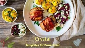  Presentation with pork bacon - Slides with medium-well-done-pork-loin background and a violet colored foreground