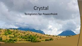  Presentation with mediterranean - Beautiful PPT theme featuring medival - inner istra mediterranean landscape backdrop and a light gray colored foreground