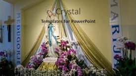  Presentation with believed - PPT theme consisting of medjugorje-bosnia-and-herzegovina-june background and a coral colored foreground