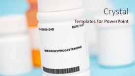  Presentation with endometriosis - Presentation theme having medroxyprogesterone-is-a-hormone-medication background and a sky blue colored foreground