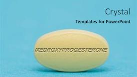  Presentation with pharmaceutical - PPT theme having medroxyprogesterone-pharmaceutical-medicine-pills background and a light blue colored foreground