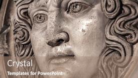  Presentation with medusa - Amazing slide set having medusa-face-sculpture-head-portrait backdrop and a coral colored foreground