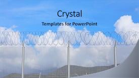  Presentation with chain link fence - Theme consisting of meekness - chain link fence with barbed background and a light blue colored foreground