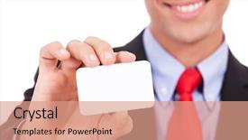  Presentation with charging gun man hands charging - Presentation theme with meet greet - business man handing a blank background and a coral colored foreground