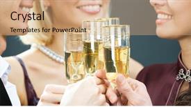  Presentation with flutes - Presentation theme with meet greet - four champagne flutes touching background and a  colored foreground