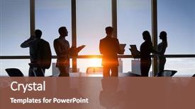  Presentation with teamwork - Theme enhanced with meeting - business teamwork concept mixed media background and a tawny brown colored foreground