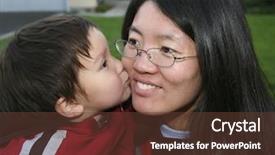  Presentation with happy mothers day - Colorful PPT theme enhanced with parents meeting - happy mothers' day backdrop and a tawny brown colored foreground