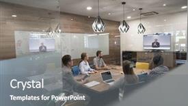  Presentation with meeting - Theme having meeting - start up business people group background and a gray colored foreground