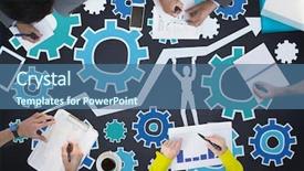  Presentation with cogs gears wheels steampunk elements - Audience pleasing slide set consisting of meeting against cogs and wheels backdrop and a  colored foreground