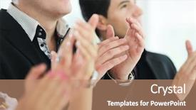  Presentation with meeting - Cool new presentation design with meeting at office or presentation backdrop and a coral colored foreground