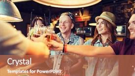  Presentation with people grief and mourning concept - Slides featuring meeting bars - people leisure celebration and party background and a coral colored foreground