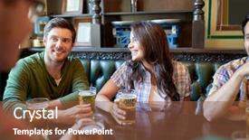  Presentation with wireless communication concept - Cool new slides with meeting bars - people leisure friendship and communication backdrop and a  colored foreground