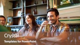  Presentation with people talking - Beautiful presentation featuring meeting bars - people leisure friendship and communication backdrop and a tawny brown colored foreground