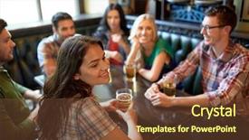  Presentation with people talking - PPT theme with meeting bars - people leisure friendship and communication background and a  colored foreground