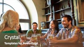  Presentation with wireless communication concept - Colorful theme enhanced with meeting bars - people leisure friendship and communication backdrop and a  colored foreground